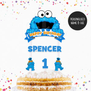 COOKIE MONSTER Cake Topper