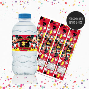 MICKEY MOUSE Water Bottle Labels