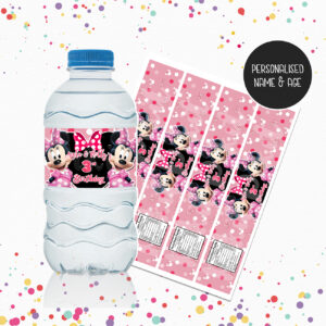 MINNIE MOUSE Water Bottle Labels