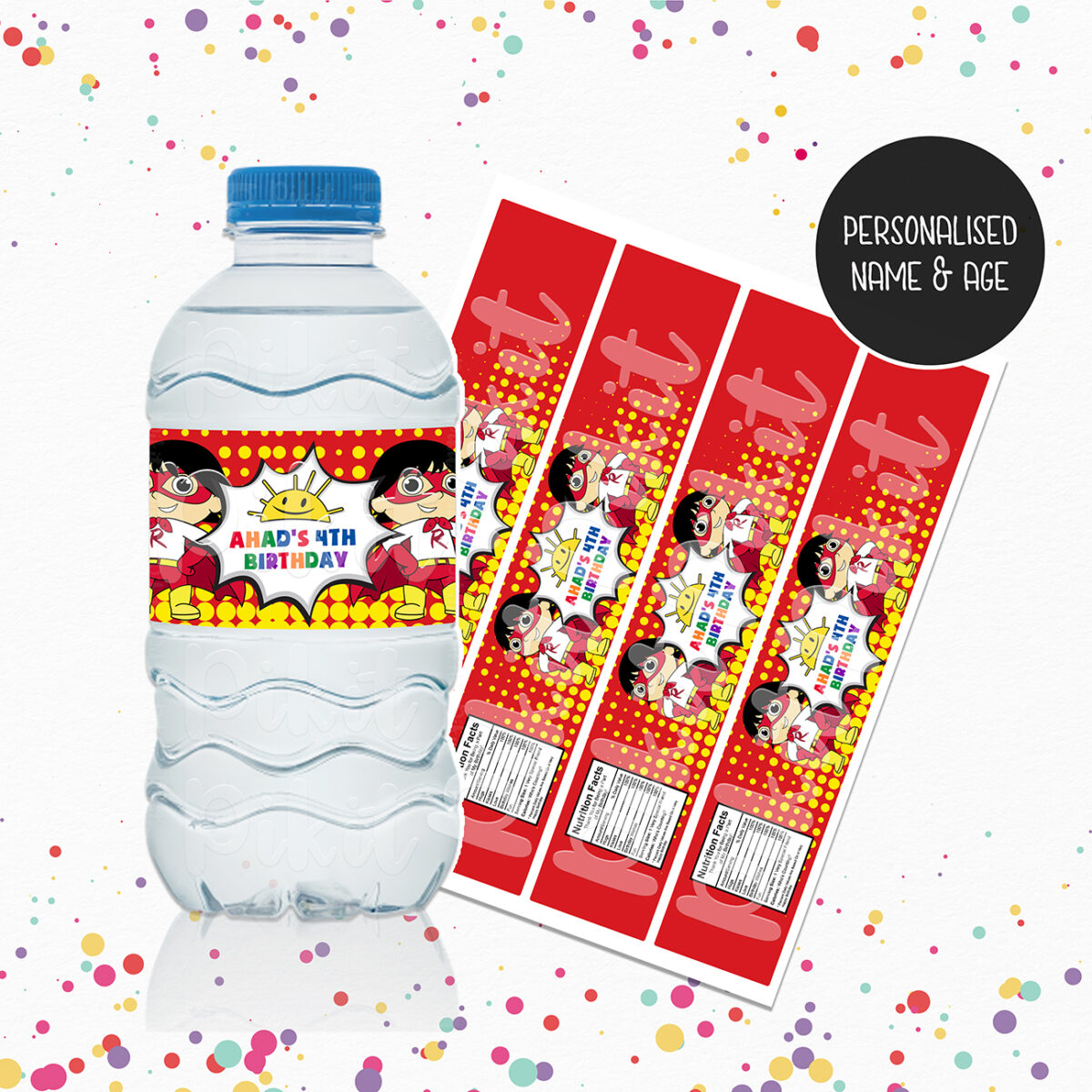 Ryan s world water bottle labels pikit kids