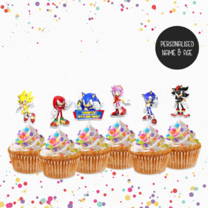 SONIC THE HEDGEHOG Cupcake Toppers